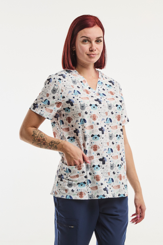 Medizinische Stretch-Tunika – Damen – Doggy Love