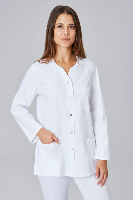 Medizinische Bluse mit langen Ärmeln – Damen – Weiß