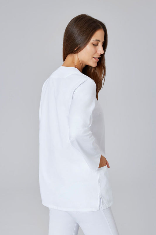 Medizinische Bluse mit langen Ärmeln – Damen – Weiß