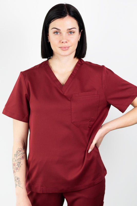 Medfit - Medizinische Bluse - Unisex - Bordeaux