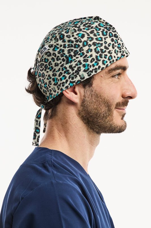OP-Haube – Leopard in Beige und Grün – Kurzhaar