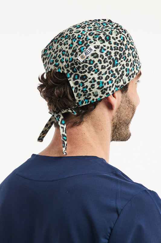 OP-Haube – Leopard in Beige und Grün – Kurzhaar