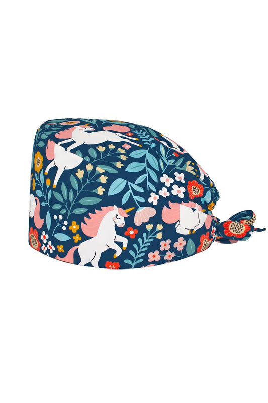 OP-Haube aus Stoff mit Muster – Verzaubertes Einhorn