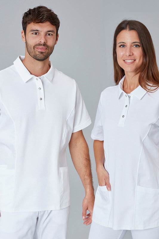 Polo-Tunika Unisex Weiß