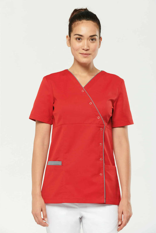 Lima – Medizinische Bluse – Damen – Waschbar bei 75° – Rot