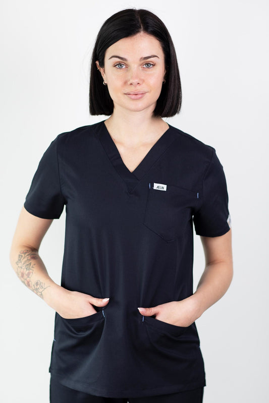 Slimfit – Medizinische Tunika – Marineblau – Damen