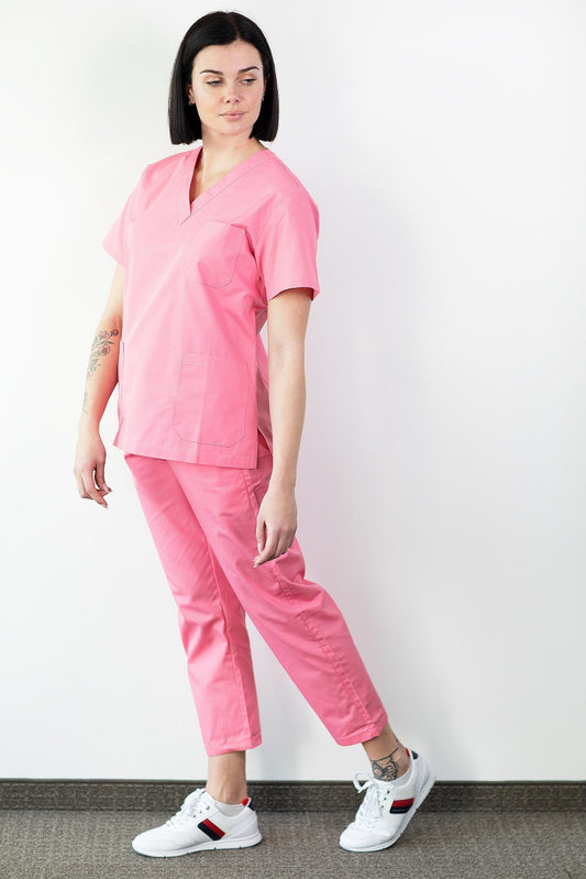 Basicfit - Medizinische Kittel - Unisex - Rosa