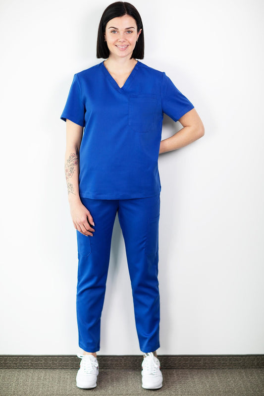 Medfit - Medizinisches Set Bluse und Hose - Unisex - Königsblau