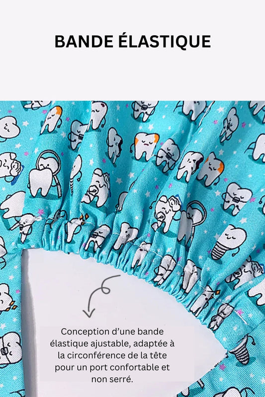 OP-Haube – Marineblau mit geometrischen Mustern