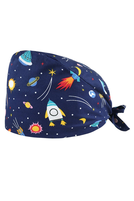 OP-Haube – Marineblau mit Raketenmotiv