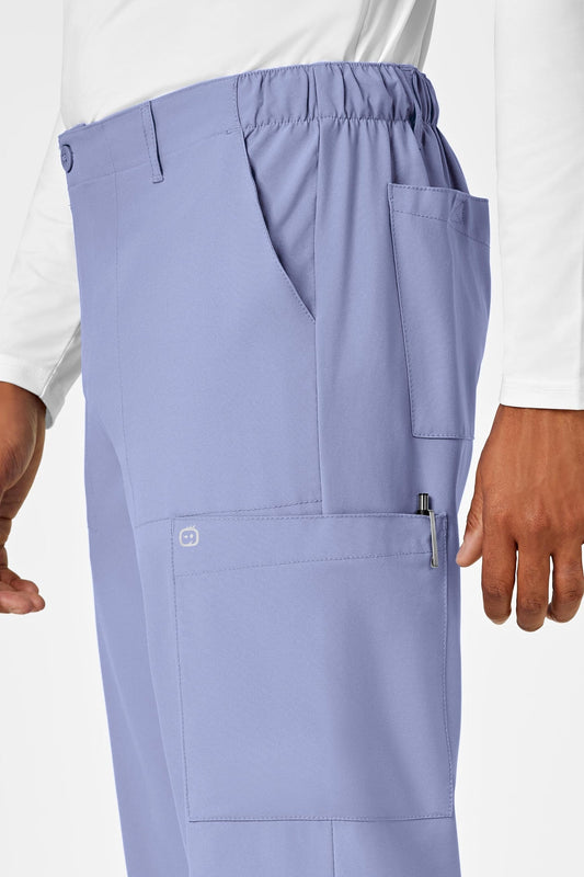 Pantalons de tenue médicale bleu ciel avec plusieurs poches pour homme